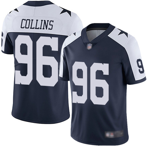 Men Dallas Cowboys Limited Navy Blue Maliek Collins Alternate 96 Vapor Untouchable Throwback NFL Jersey